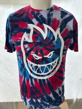 Spitfire Men's Blue Red Tye Dye T Shirt Size Medium